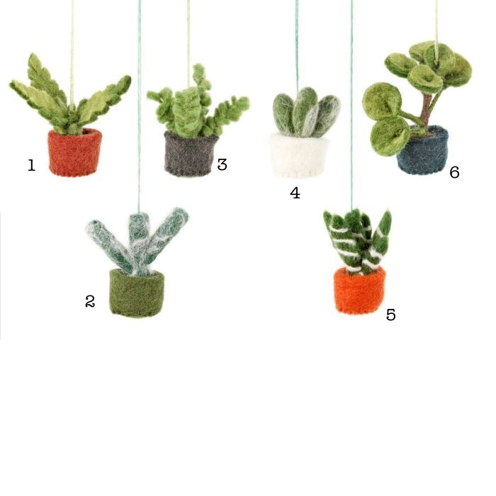 Handmade Felt Hanging Mini Plants