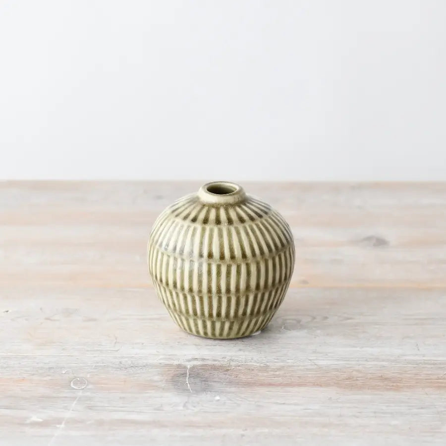 Green Ceramic Bud Vase