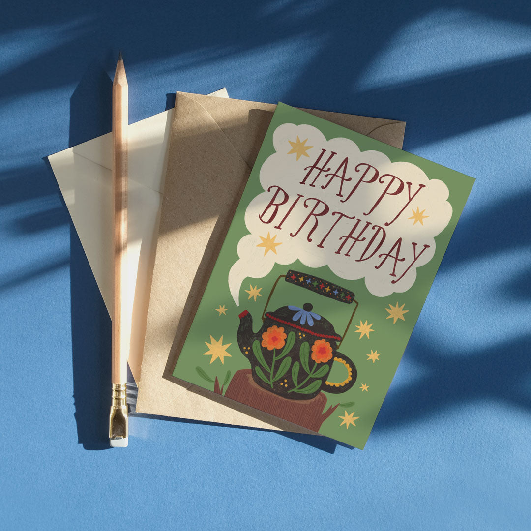 Birthday Teapot Greetings Card