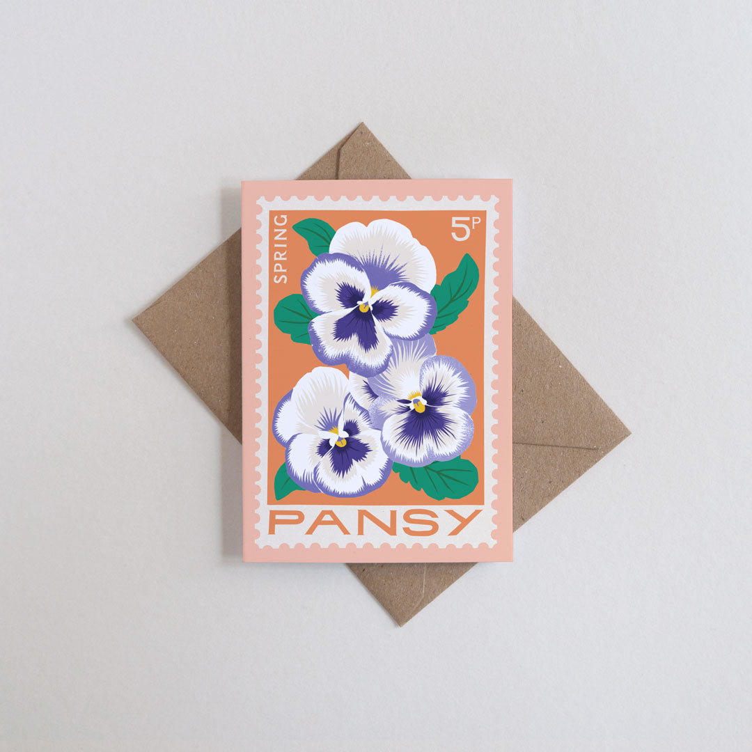Pansy Mini Greetings Card