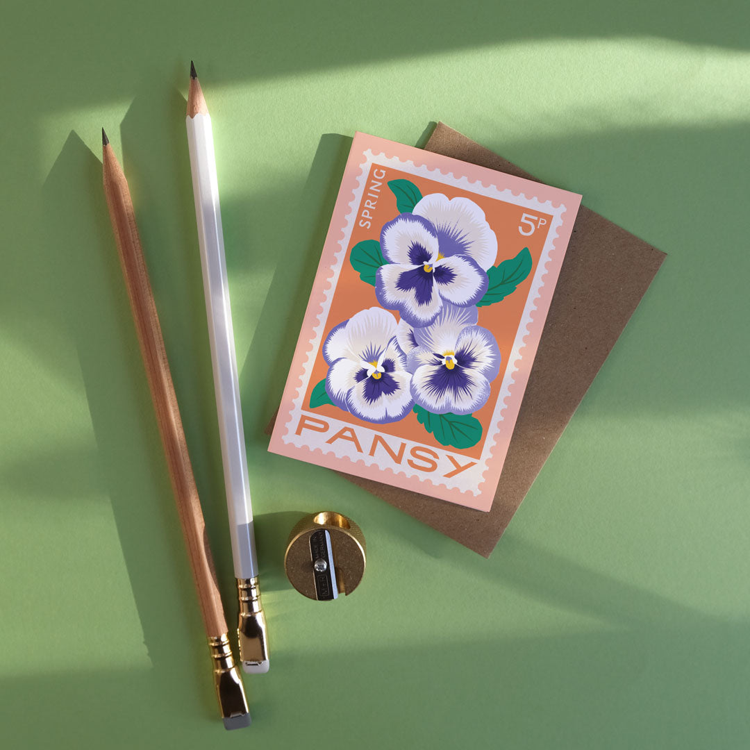 Pansy Mini Greetings Card