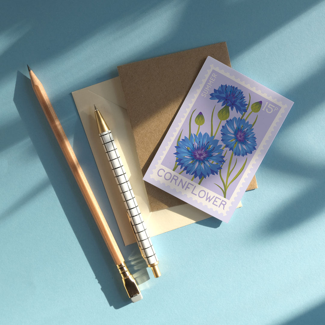 Cornflower Mini Greetings Card