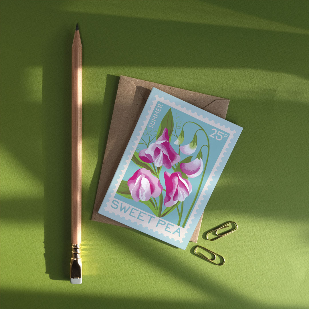 Sweetpea Mini Greetings Card