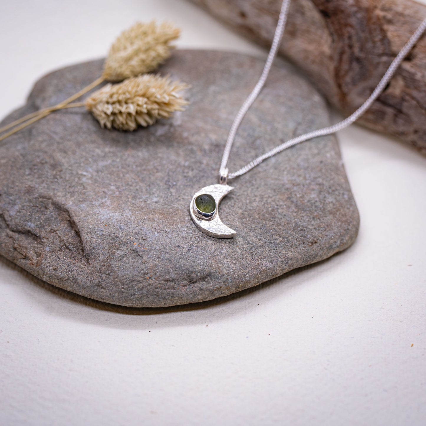 Crescent Moon Seaglass Necklace