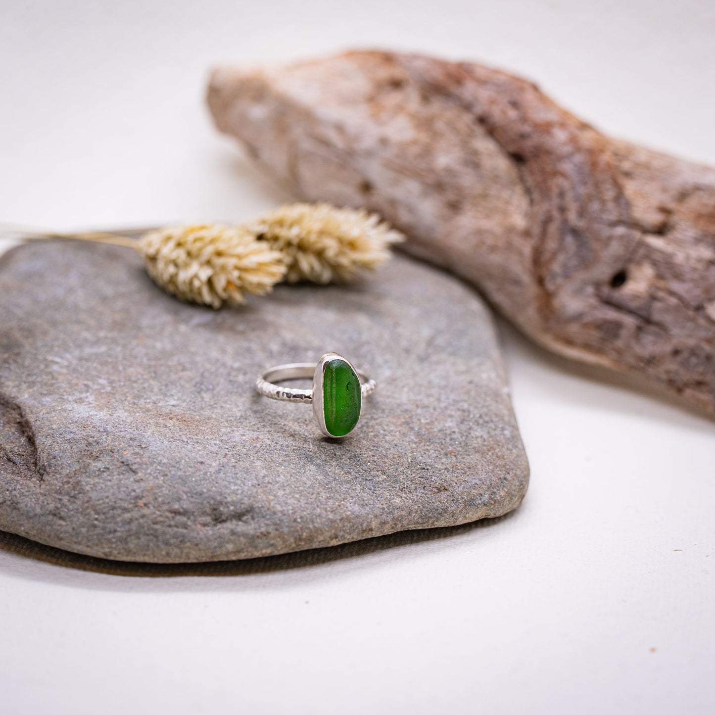 Green Seaglass Ring