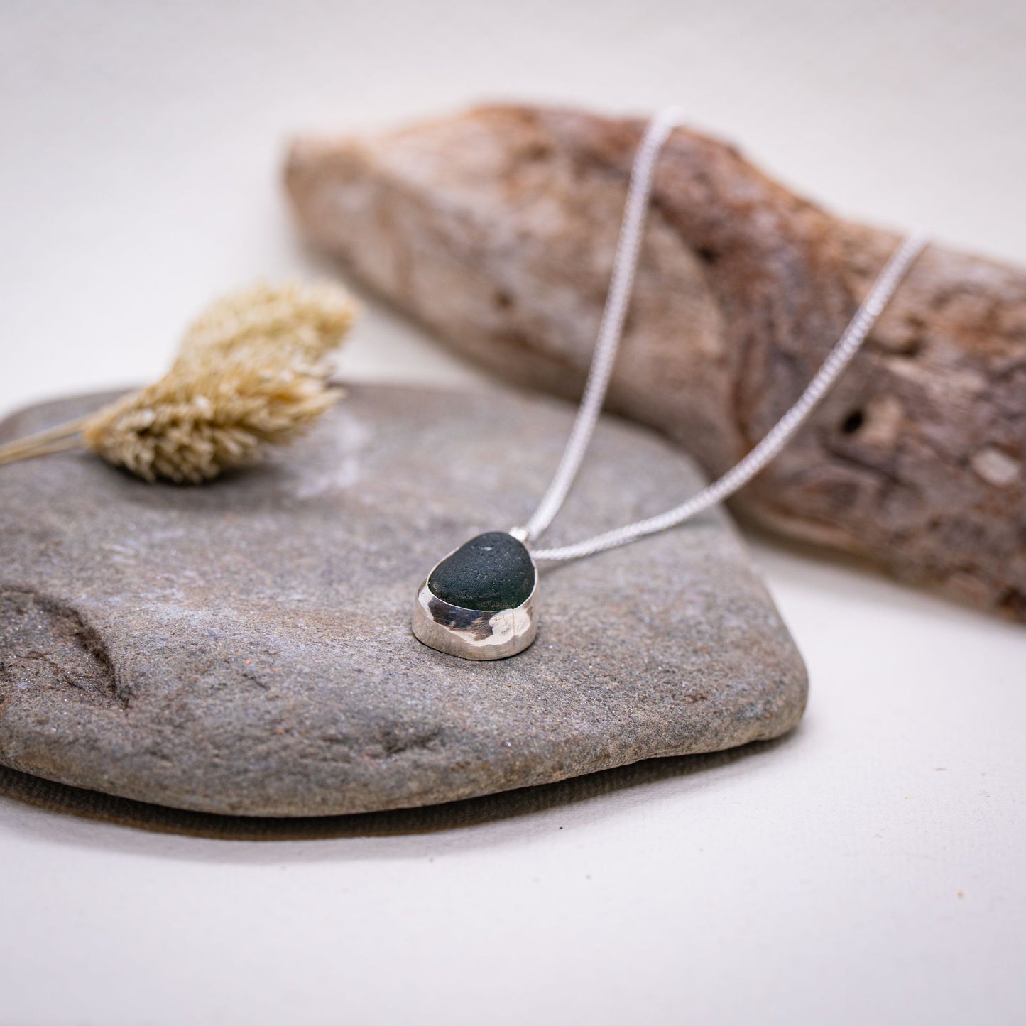 Dark Green Seaglass Necklace