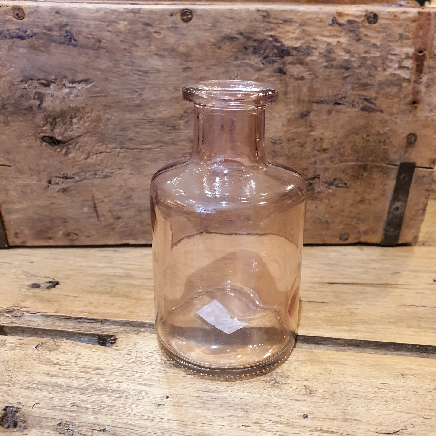 Pink Vintage Style Glass Bottle
