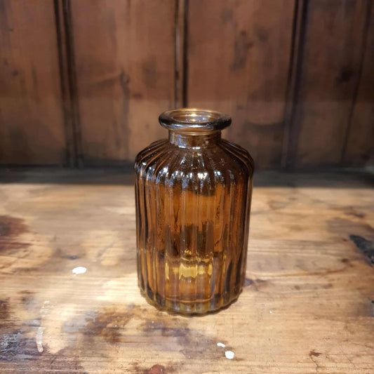 Amber Glass Bottle Vase