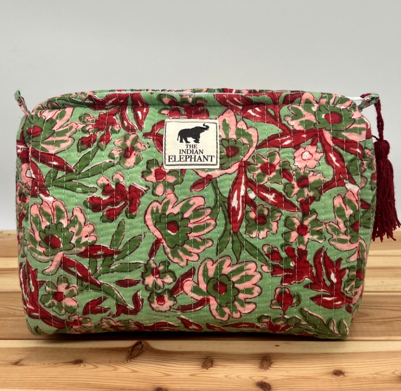 Blockprint Makeup Bag - Teal