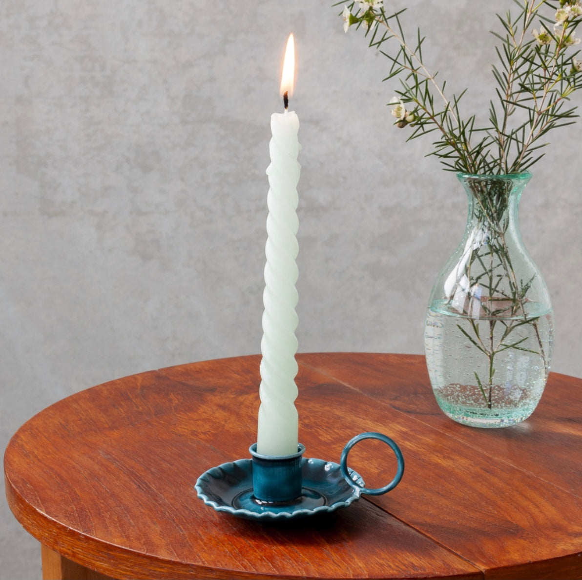 BACK SOON - Enamel Candle Stick Holder - Blue