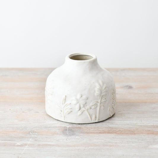 Ceramic White Floral Vase