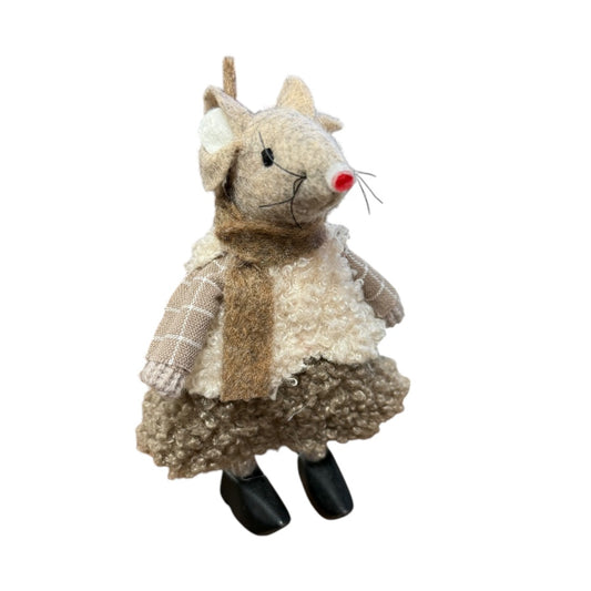 Beige Standing Cosy Mouse