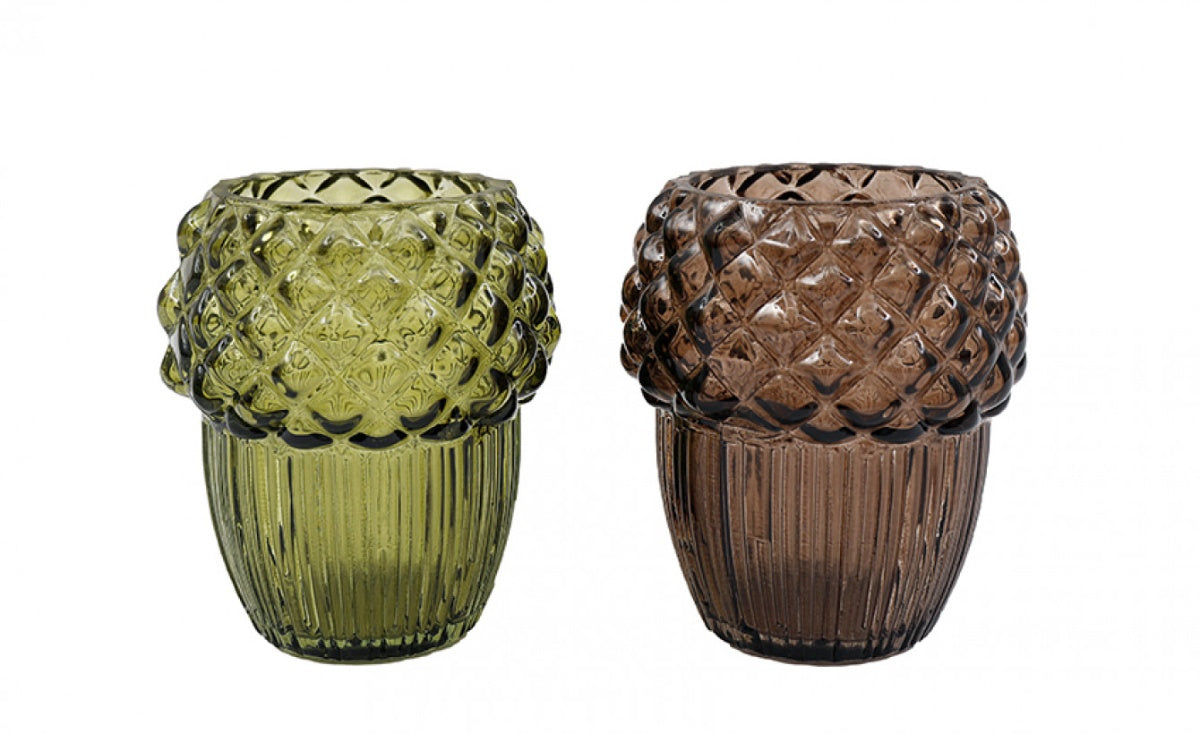 Glass Acorn Tealight Holder