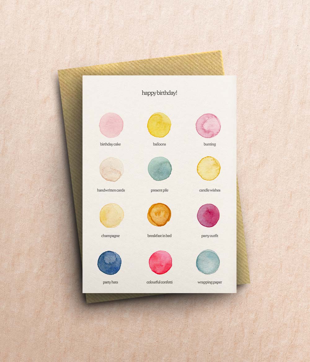 ‘The Colours of…Happy Birthday’ Card