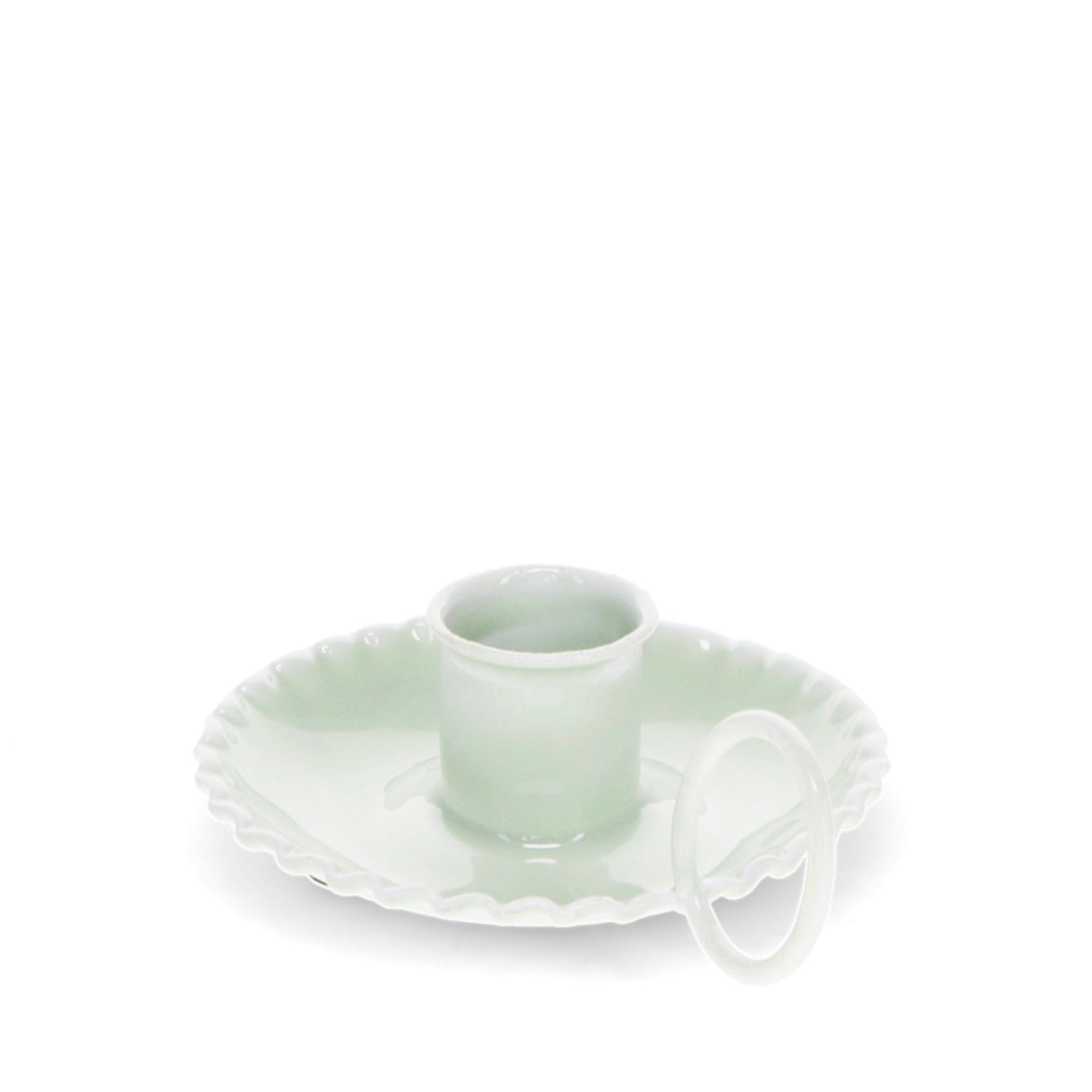Enamel Candle Stick Holder - Light Grey