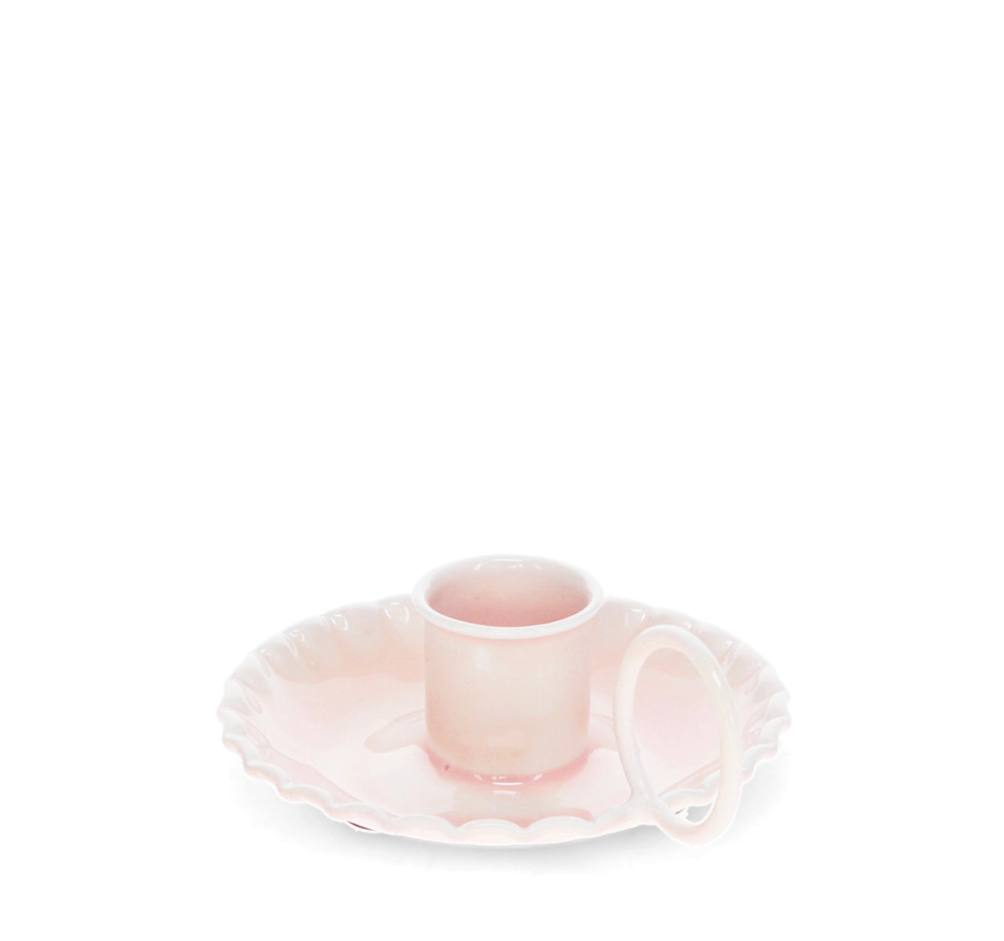 Enamel Candle Stick Holder - Pink
