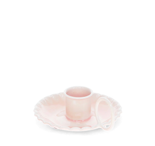 Enamel Candle Stick Holder - Pink