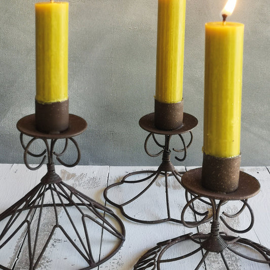 Rust Wire Candle Stick Holder