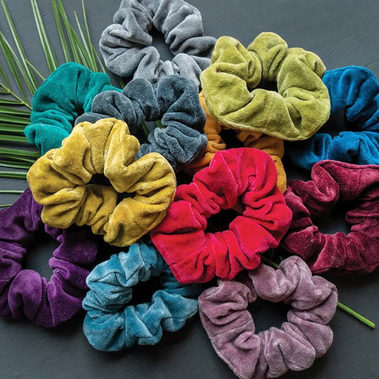 Cotton Velvet Cut Off Scrunchies