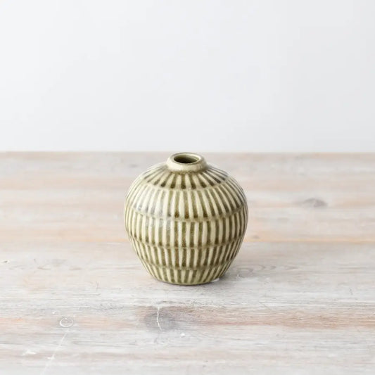 Green Ceramic Bud Vase