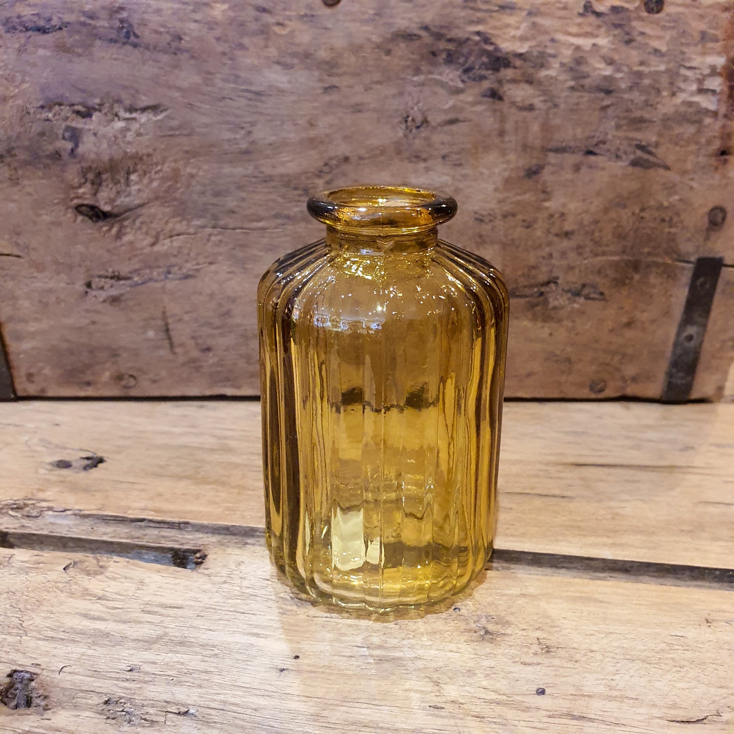 Yellow Glass Bottle Vase