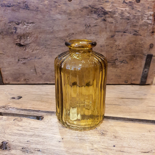 Yellow Glass Bottle Vase