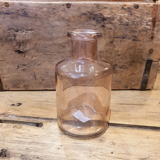 Pink Vintage Style Glass Bottle