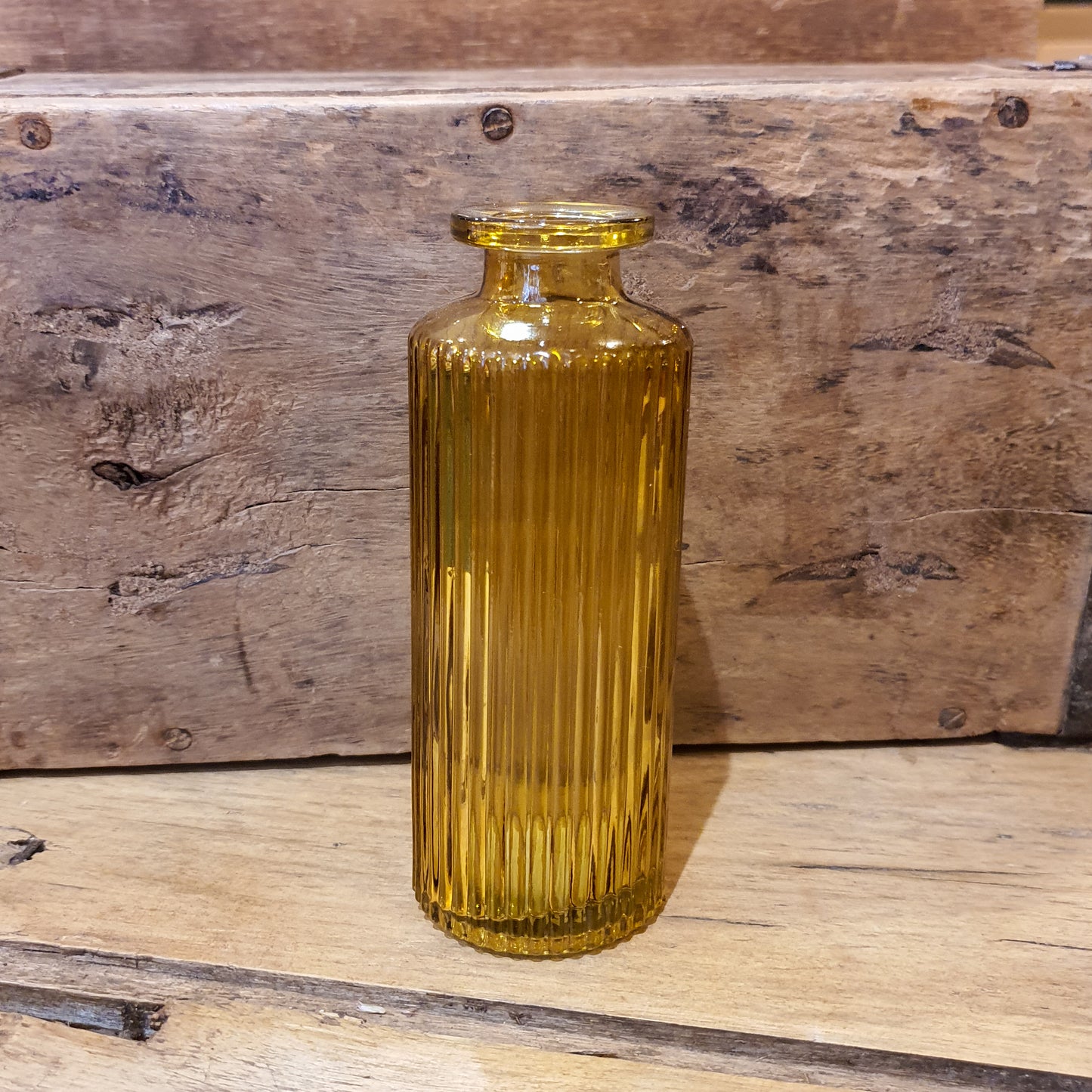 Yellow Tall Glass Bottle Vase