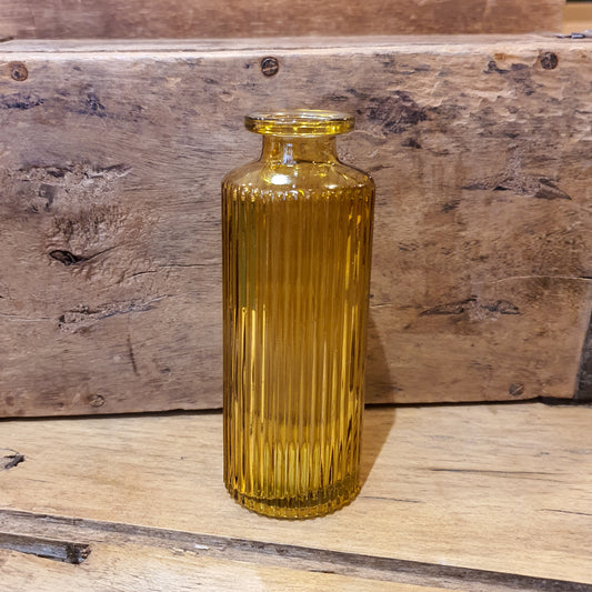 Yellow Tall Glass Bottle Vase