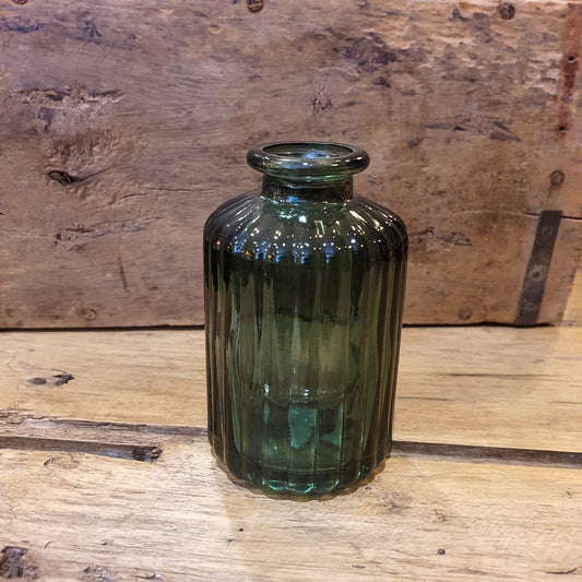 Dark Green Glass Bottle Vase